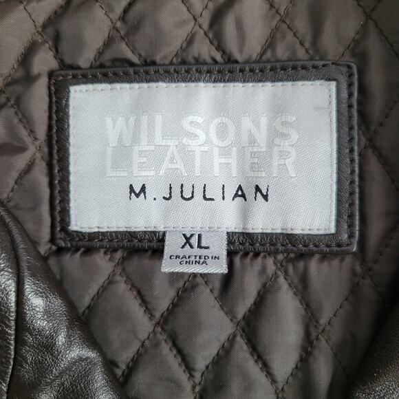 Vintage 90s Y2K Wilsons Leather M Julian Men’s Brown Leather Blazer Jacket XL - Picture 7 of 10